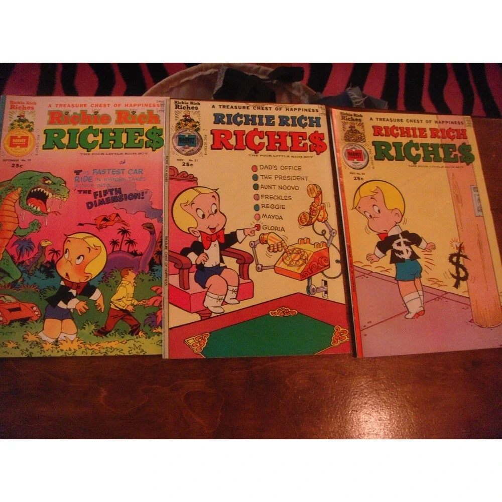 3 lot vintage Richie‎ Rich Riches comic books Harvey Comics 1975 76 #20 21 24